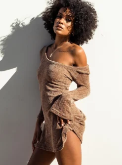 Princess Polly Boho Babe Mini Dress Mocha -Femme Flair PPolly 20.07.20 Narah 3092