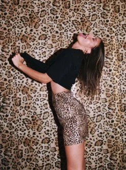 Princess Polly Selby Mini Skirt Leopard -Femme Flair SELBY MINI SKIRT LEOPARD 1