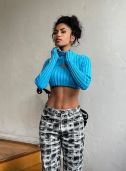 Princess Polly Sheridan Turtleneck Sweater Blue